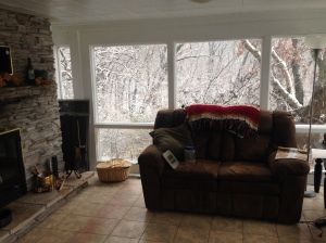 The sunroom after the snow.